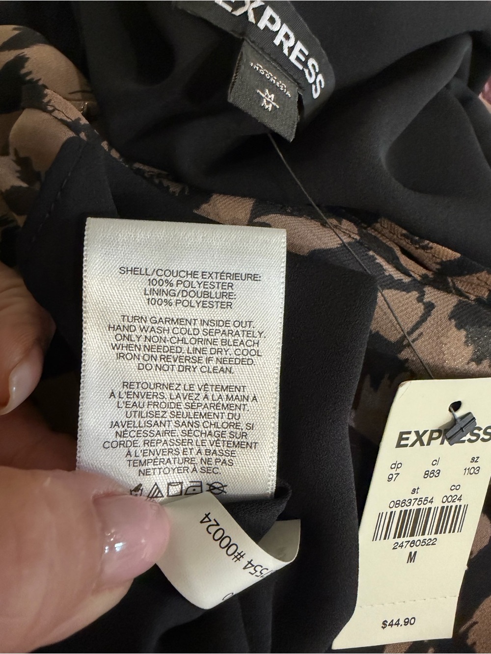 Express V-Neck Cami Tank Top - Black & Metallic Gold - Picture 7 of 9